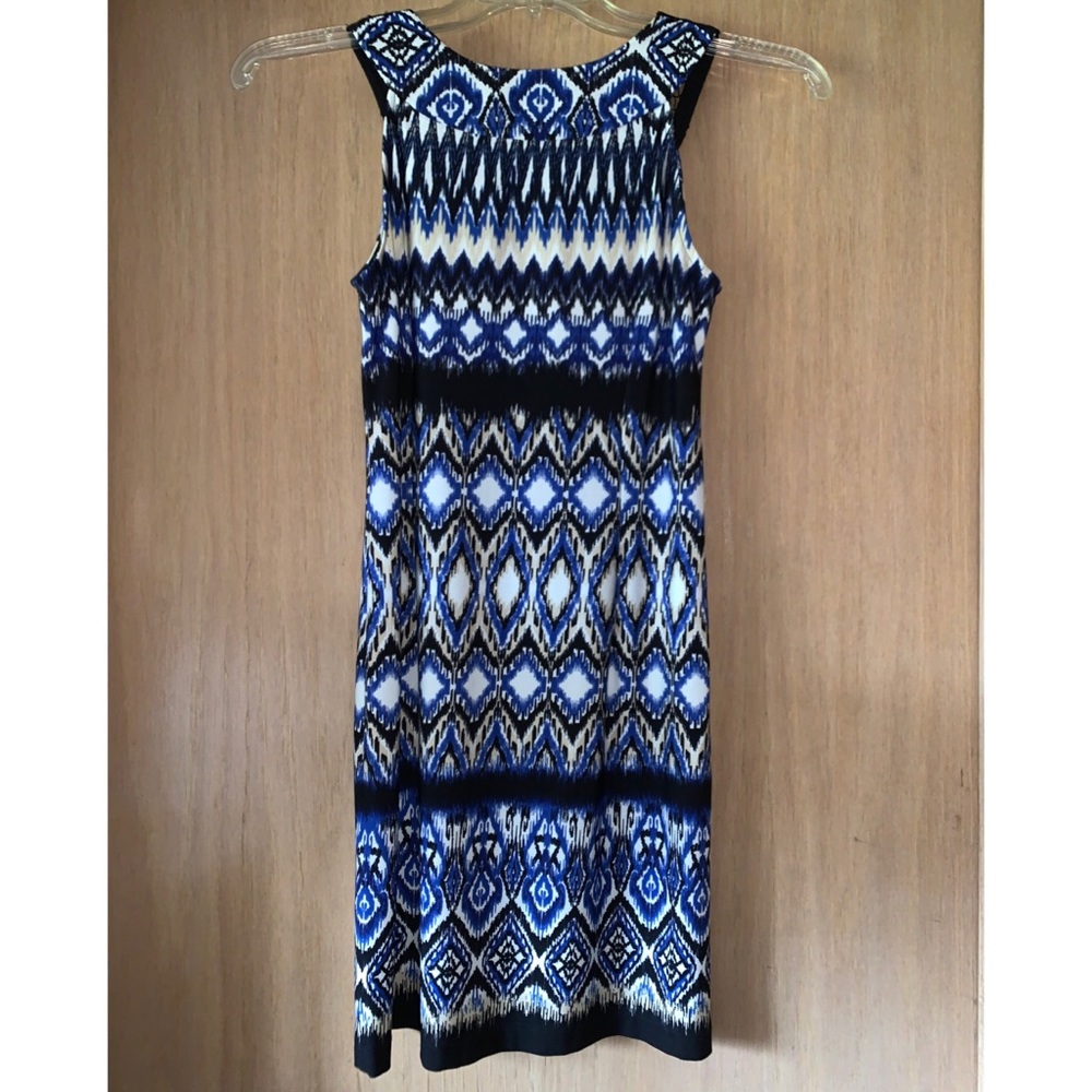 Blue “Aztec” Print Sheath Dress - image 3